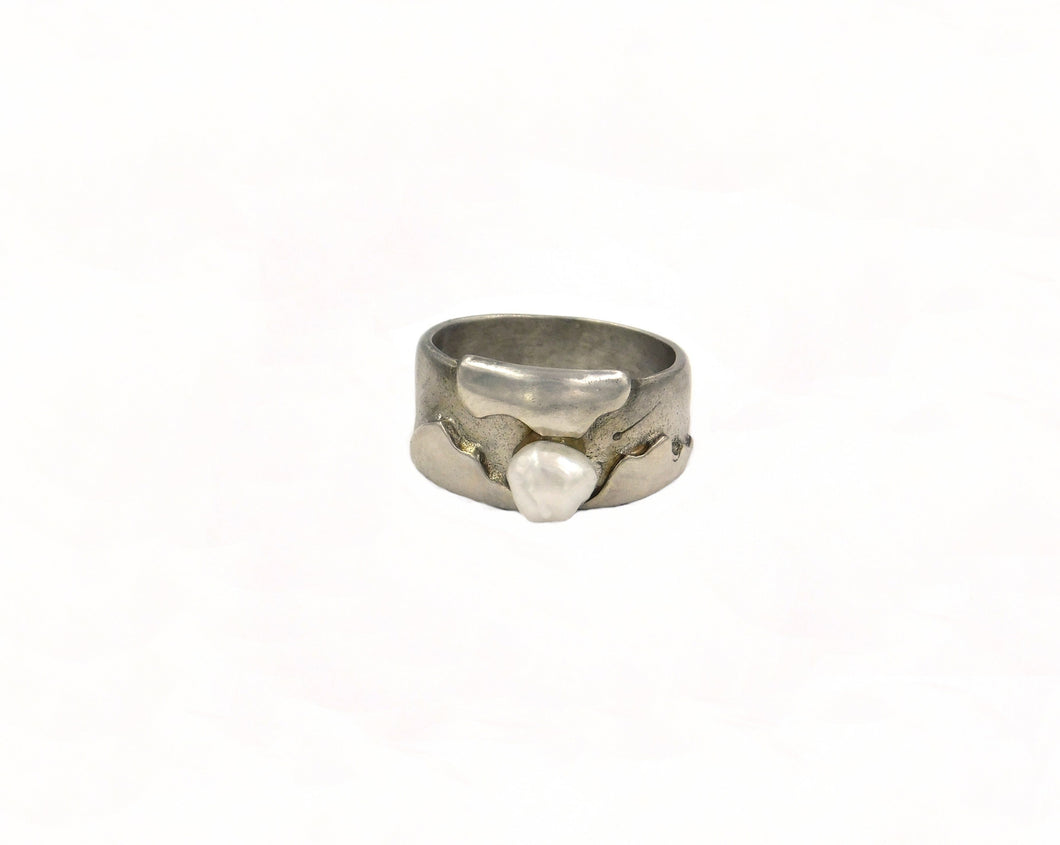 Ring aus 925er Silber mit Perle